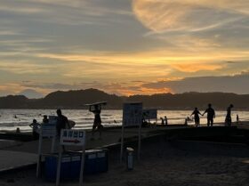 鎌倉ワイン会　夕日